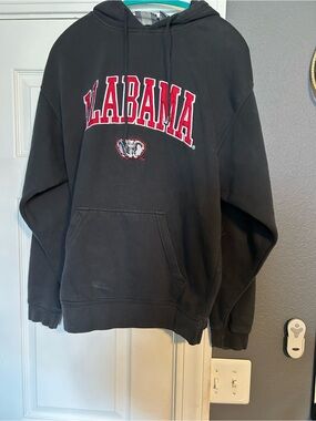 Vintage Alabama Black Hooded Sweatshirt - Classic Collegiate Pullover